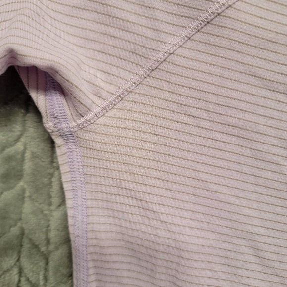 Lululemon Lightened Up Long Sleeve Shirt Women's Size 10 Pink Gray Striped - Picture 7 of 10